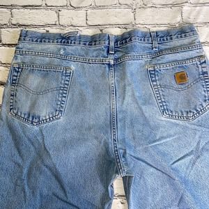 Carhartt Mens Relaxed Fit Denim Jeans 44x30 B17DST Light Thrashed